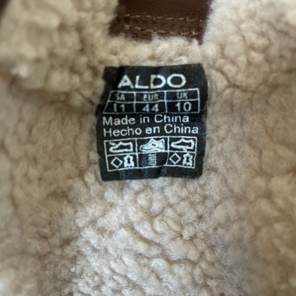 Aldo Brown Shearling Hi-Top Sneakers Size 11 - Picture 12 of 13